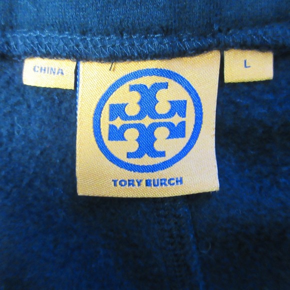 Tory Burch Y2K Sweatpants Wide Leg Low Rise Women L Black Cotton Tie Lounge 402 - Picture 3 of 11